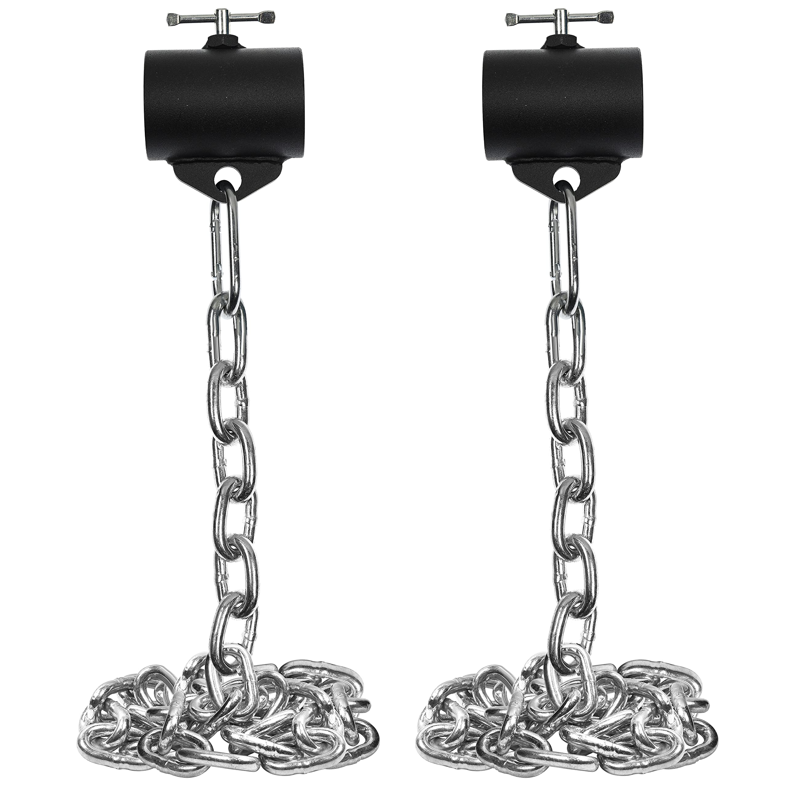 Logest chains front view showing pair and secure collars for durable resistance