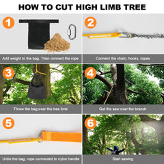 Loggers Art Gens two 23ft ropes and carabiners laid out for secure high‑limb rigging