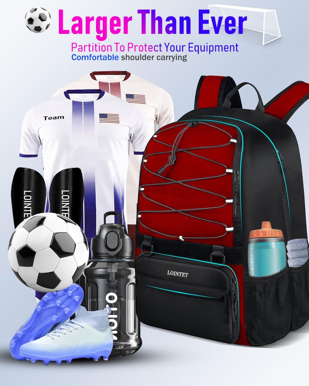 LOINTET worn by player walking to practice demonstrating comfortable carry