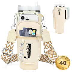LOKASS cream J front view showing fitted sleeve and floral initial benefit easy ID