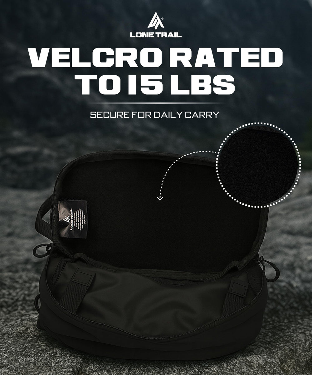 Lone Trail fabric close-up showing PU-coated 420D nylon water resistance