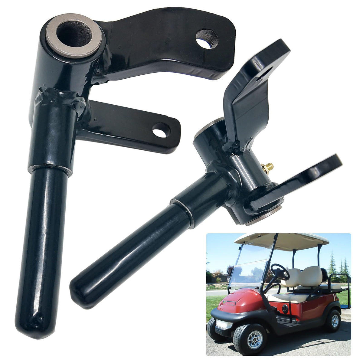 LOSTAR front spindle assembly front view showing fit and form, improved steering reliability