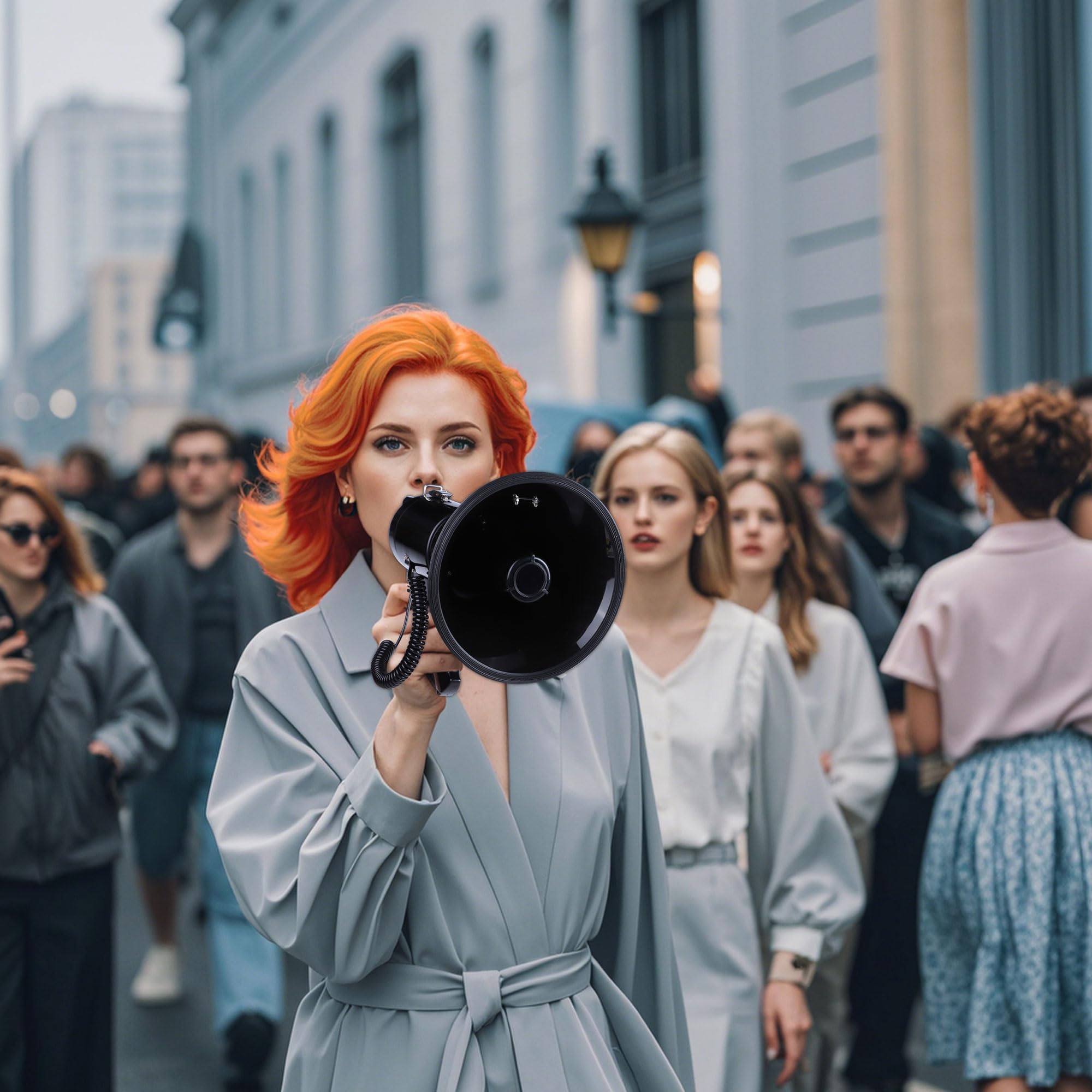 Loudmore used at an outdoor event to project voice across a crowd