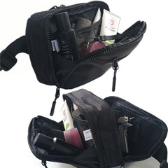 LOUXIFENG close-up of the detachable Velcro holster showing adjustable-angle mounting benefit