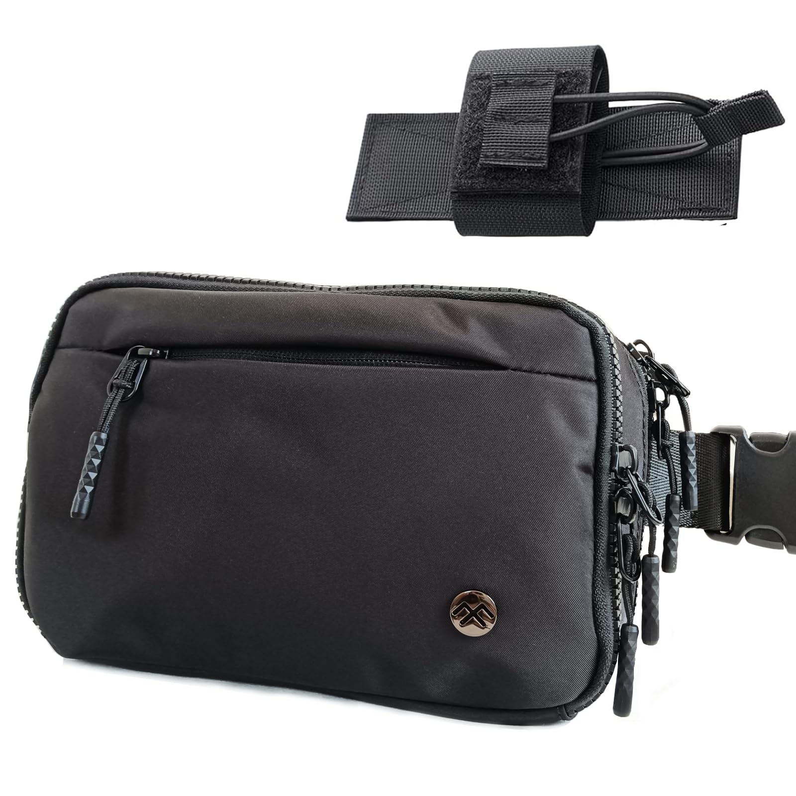 LOUXIFENG front view of security fanny pack showing compact profile and concealment benefit