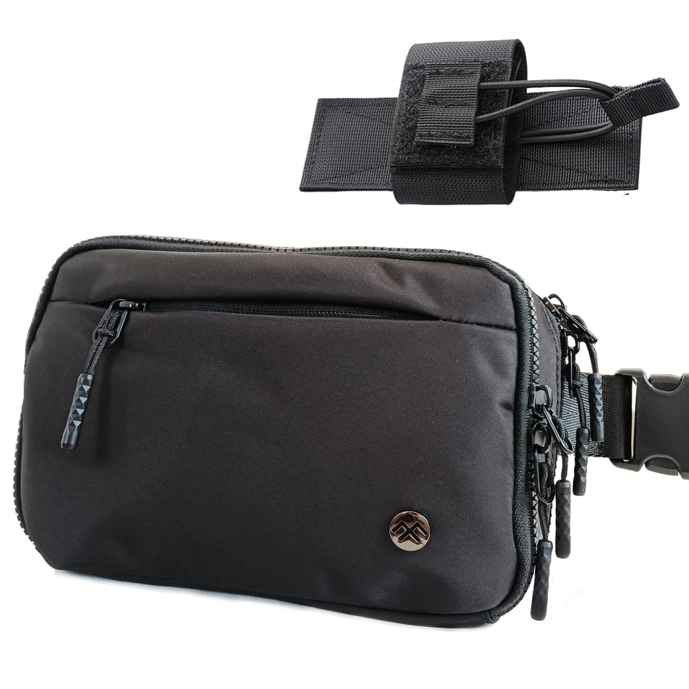 LOUXIFENG front view of security fanny pack showing compact profile and concealment benefit