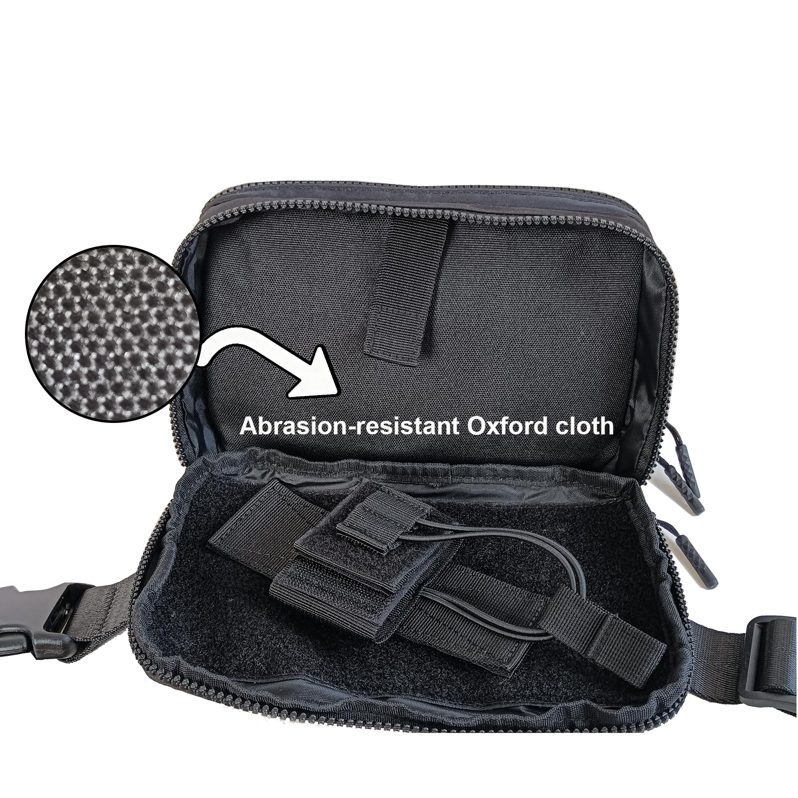 LOUXIFENG main compartment with phone and wallet showing organized storage benefit