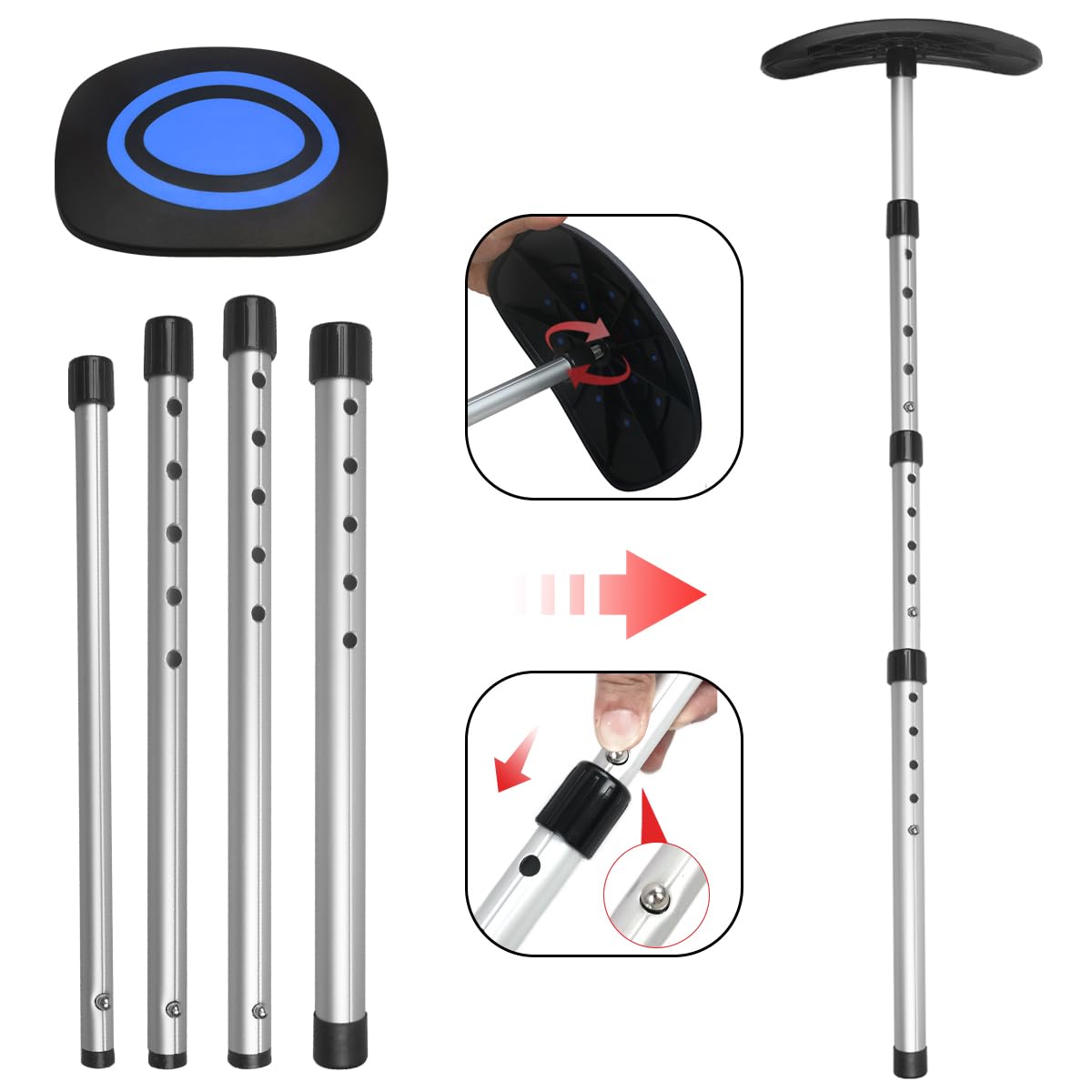 LOVACE collapsed rod compact for storage fitting into luggage compartments