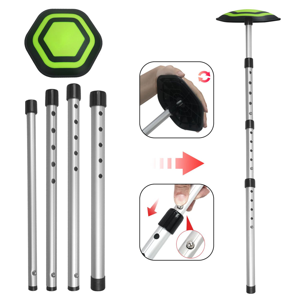 LOVACE telescopic lock detail showing secure locking mechanism and stability benefit