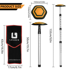 LOVACE telescopic shaft detail displaying locking mechanism for stability during transit