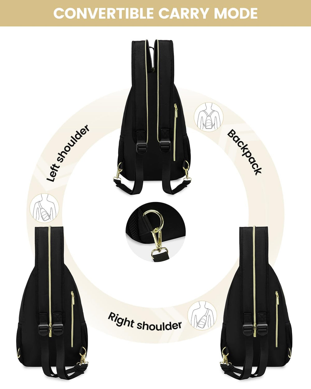LOVEVOOK back zip pocket detail providing discreet secure storage for passports