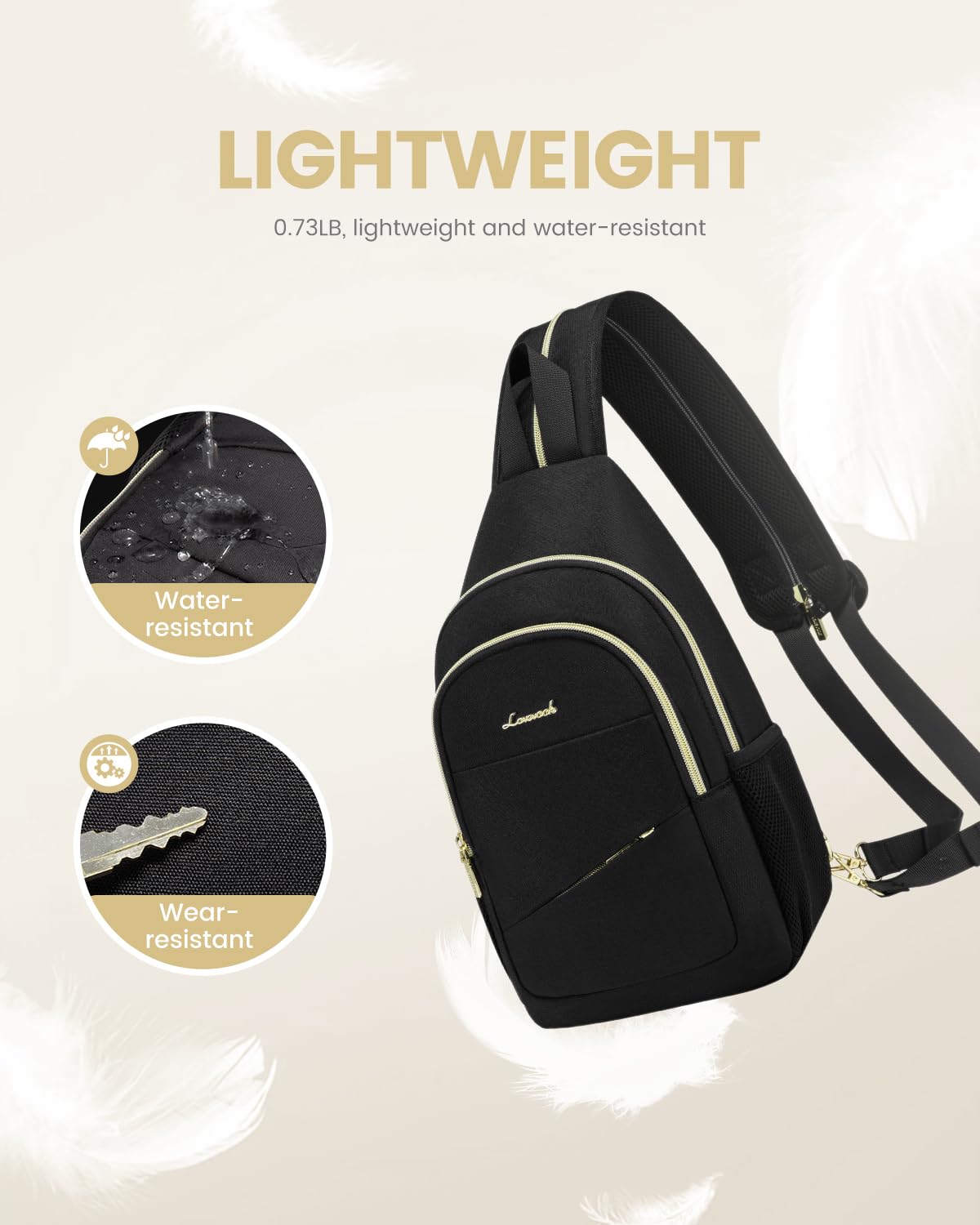 LOVEVOOK convertible strap transformation demonstrating quick sling-to-backpack change