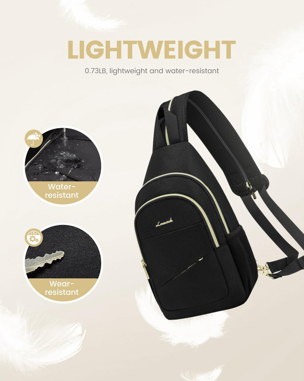 LOVEVOOK convertible strap transformation demonstrating quick sling-to-backpack change