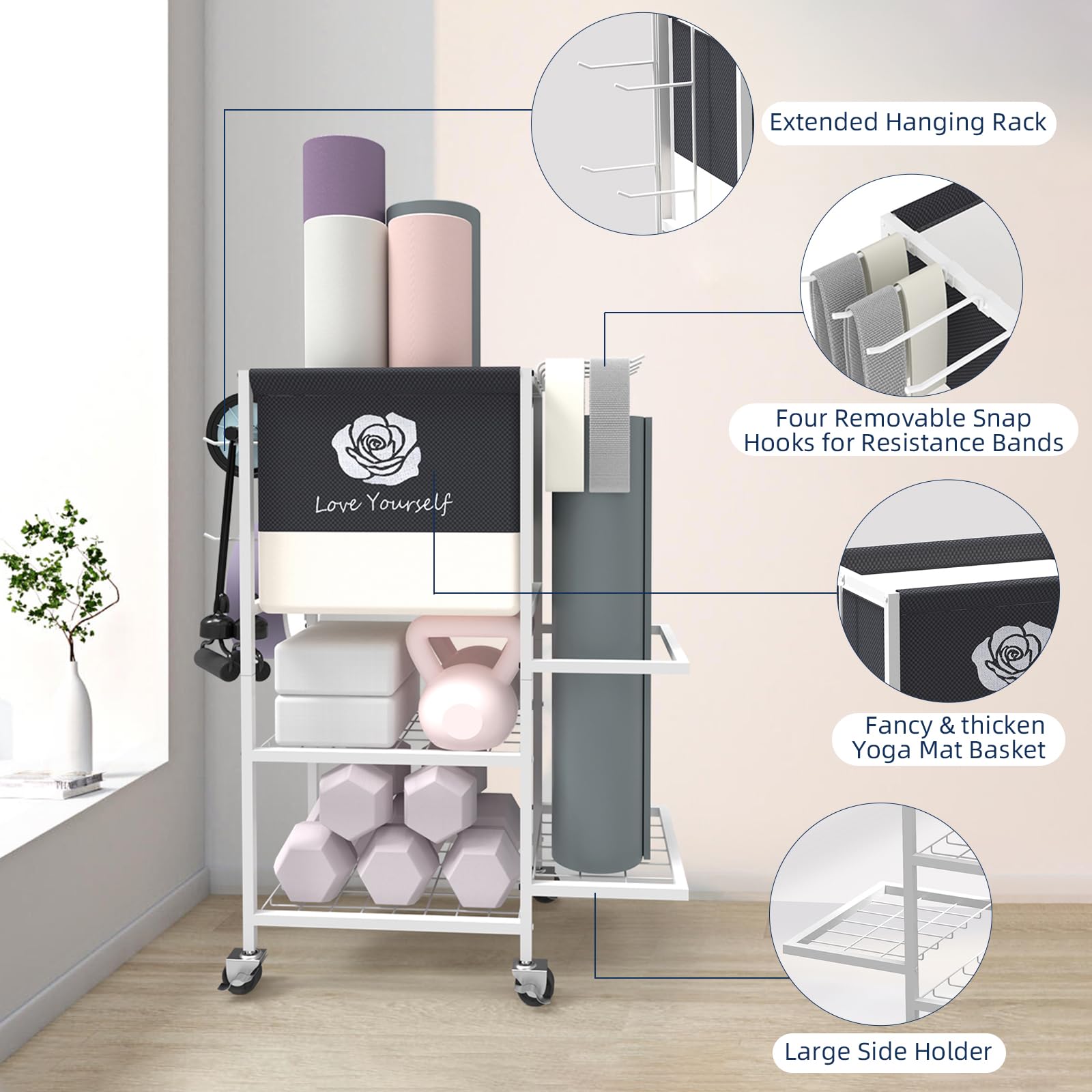 Lovind double layer basket detail storing straps and small fitness gear