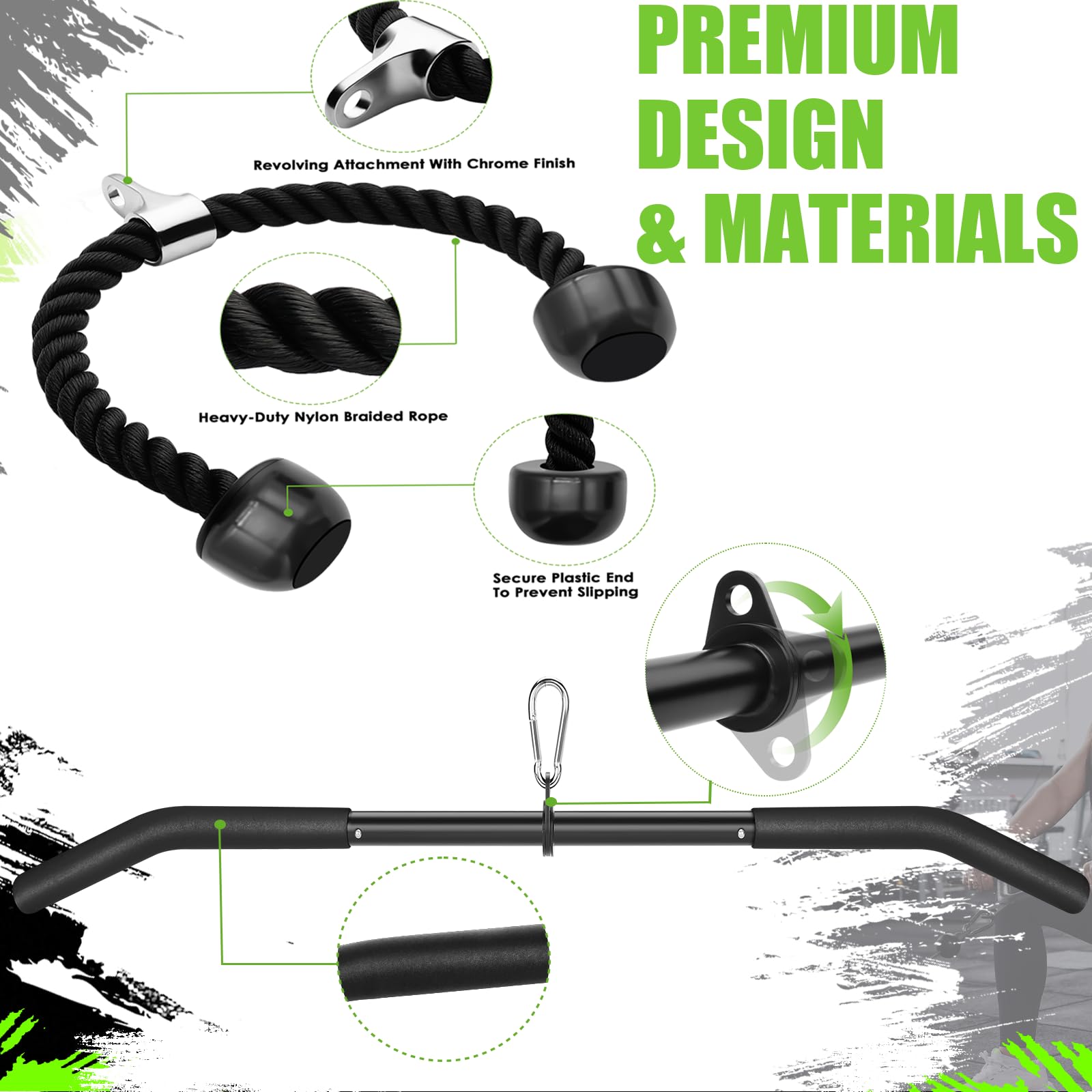 Lovind dual cable handles pair illustrating single-arm versatility
