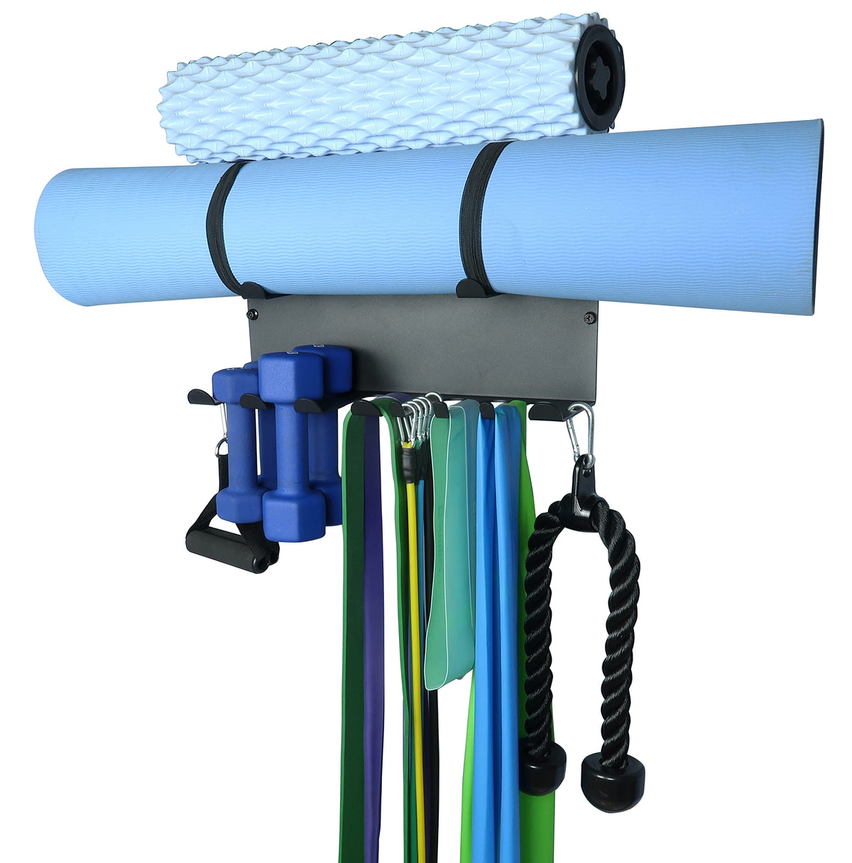 Lovind front view of mounted rack showing neat equipment organization and quick access