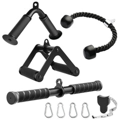 Lovind front view of full four-piece attachment set showing durable construction and versatility