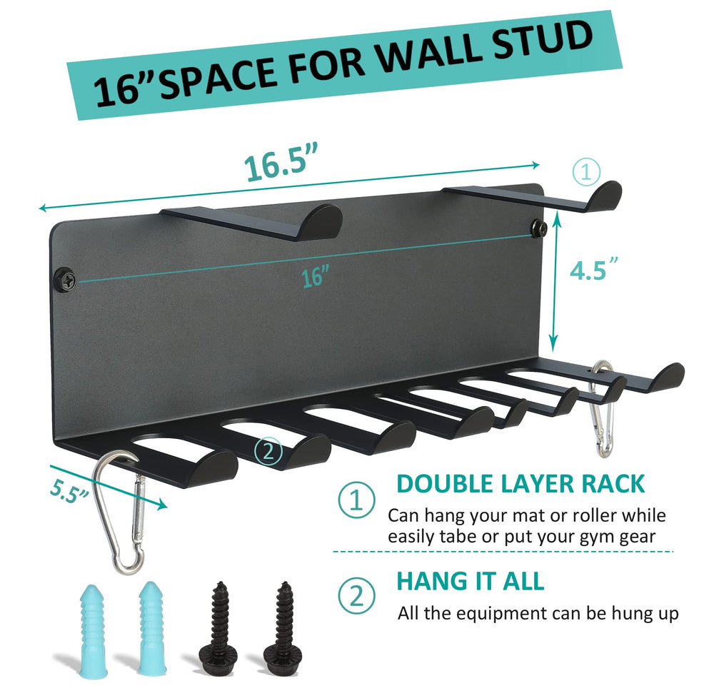 Lovind rack next to dumbbell illustrating compact footprint and scale