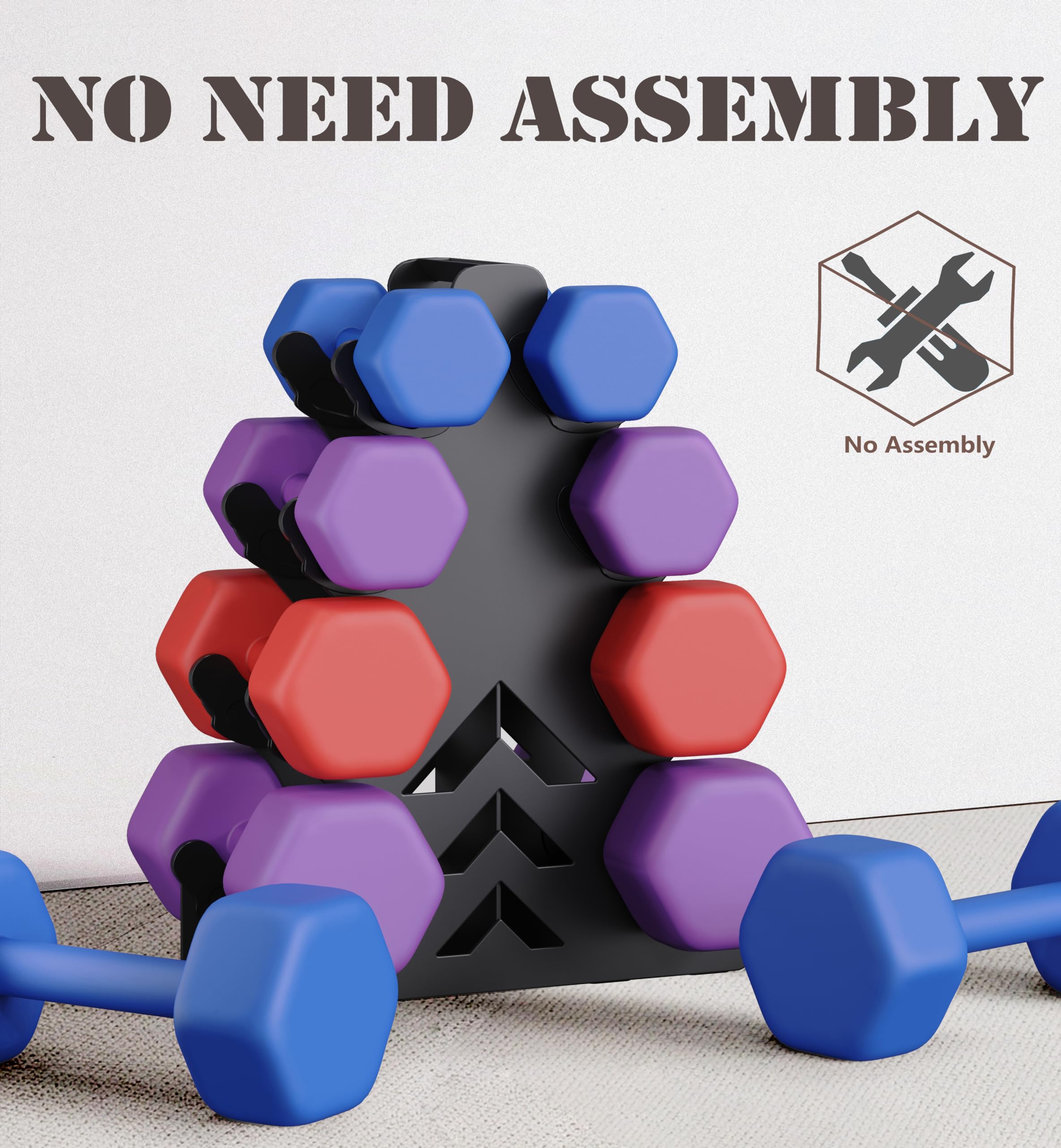 Lovind close-up of protective grooves preserving neoprene dumbbell coating