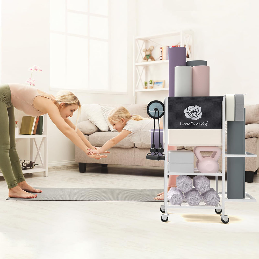 Lovind loaded rack with weights and rollers highlighting heavy use capacity
