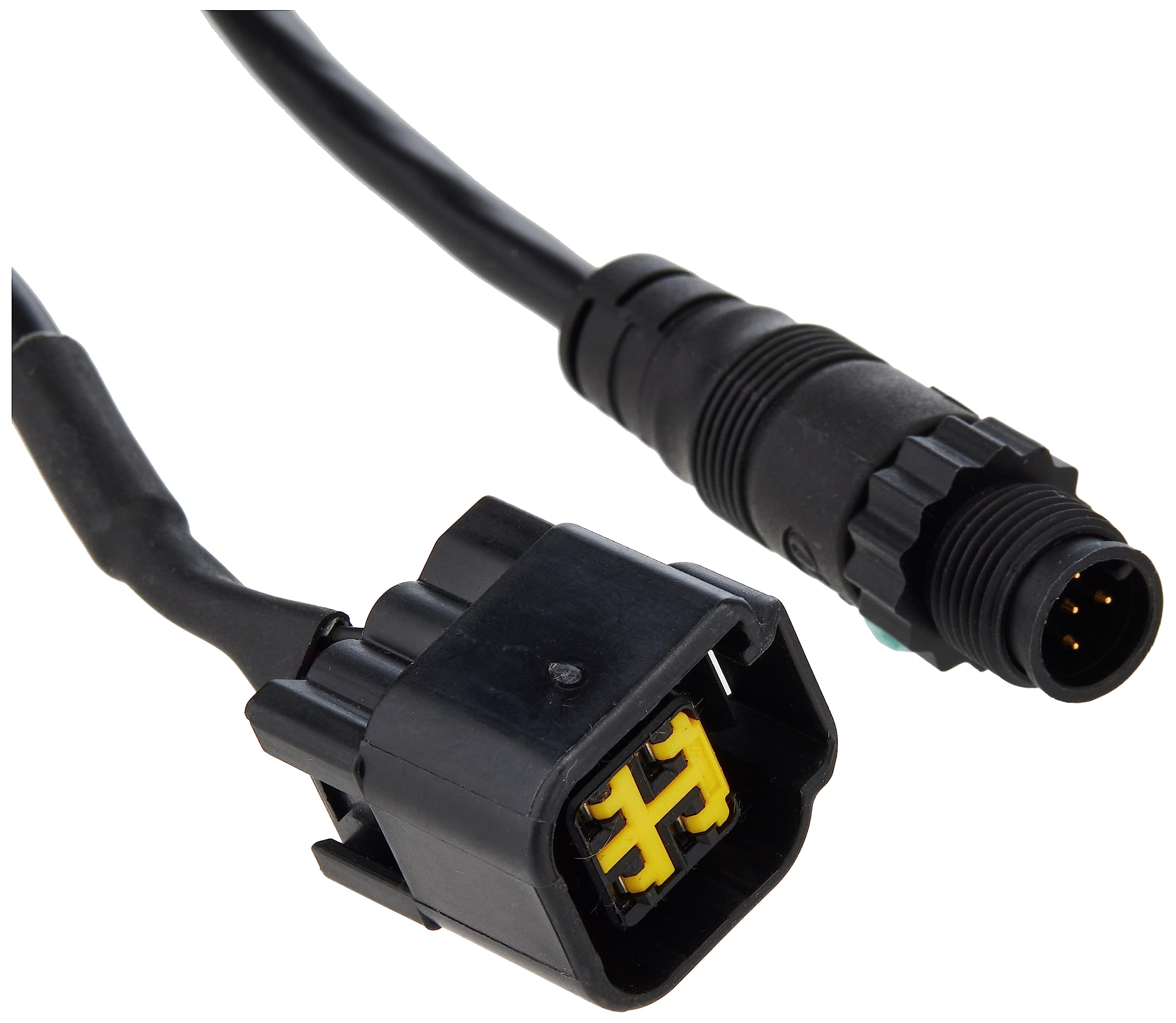 Lowrance Yamaha cable installed on helm displaying integrated engine data for easier monitoring