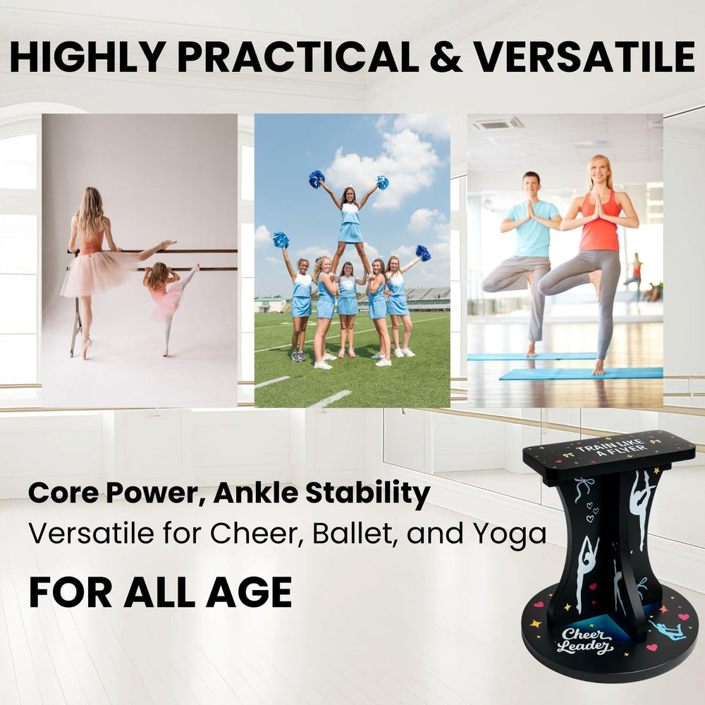 Loyipu in use with a flyer practicing balance to build core stability
