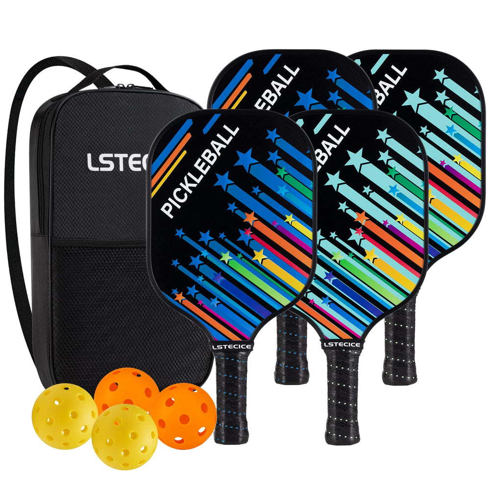 LSTECICE front view of four paddles and bag showing set convenience