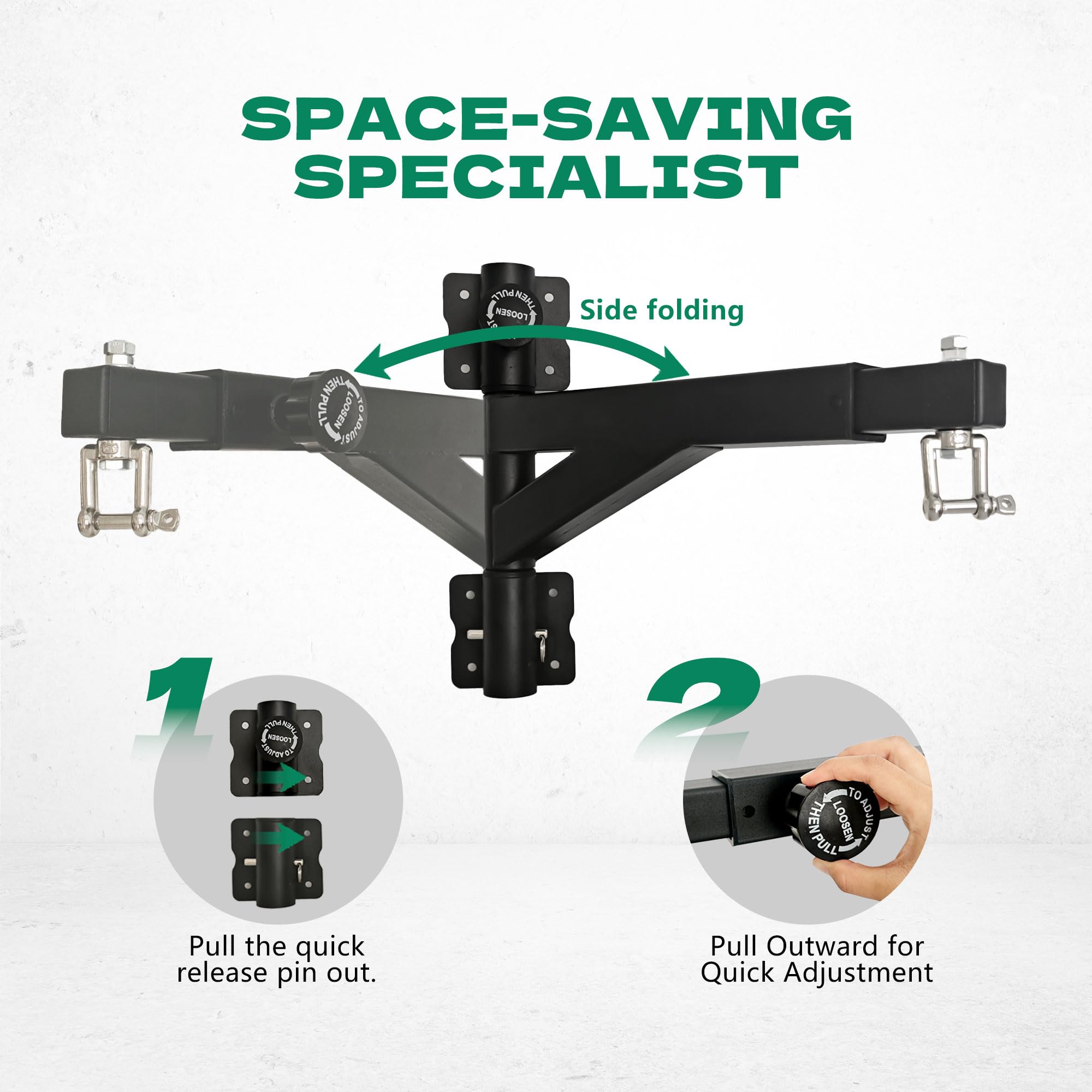 LTSEAME swivel and chain detail for smooth 360-degree bag rotation