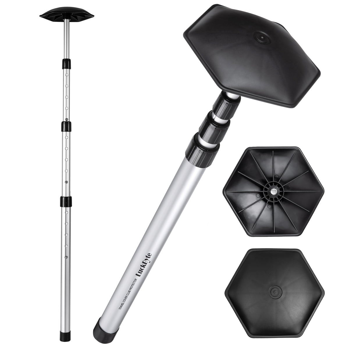 LuckByte front view of support pole showing full profile and lightweight benefit