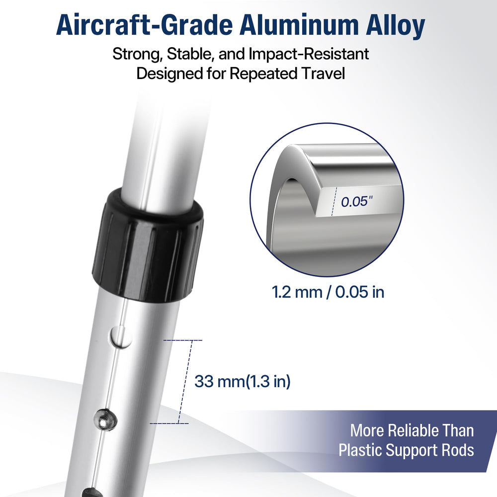 LuckByte pole beside scale illustrating 1.2 lb light-weight benefit