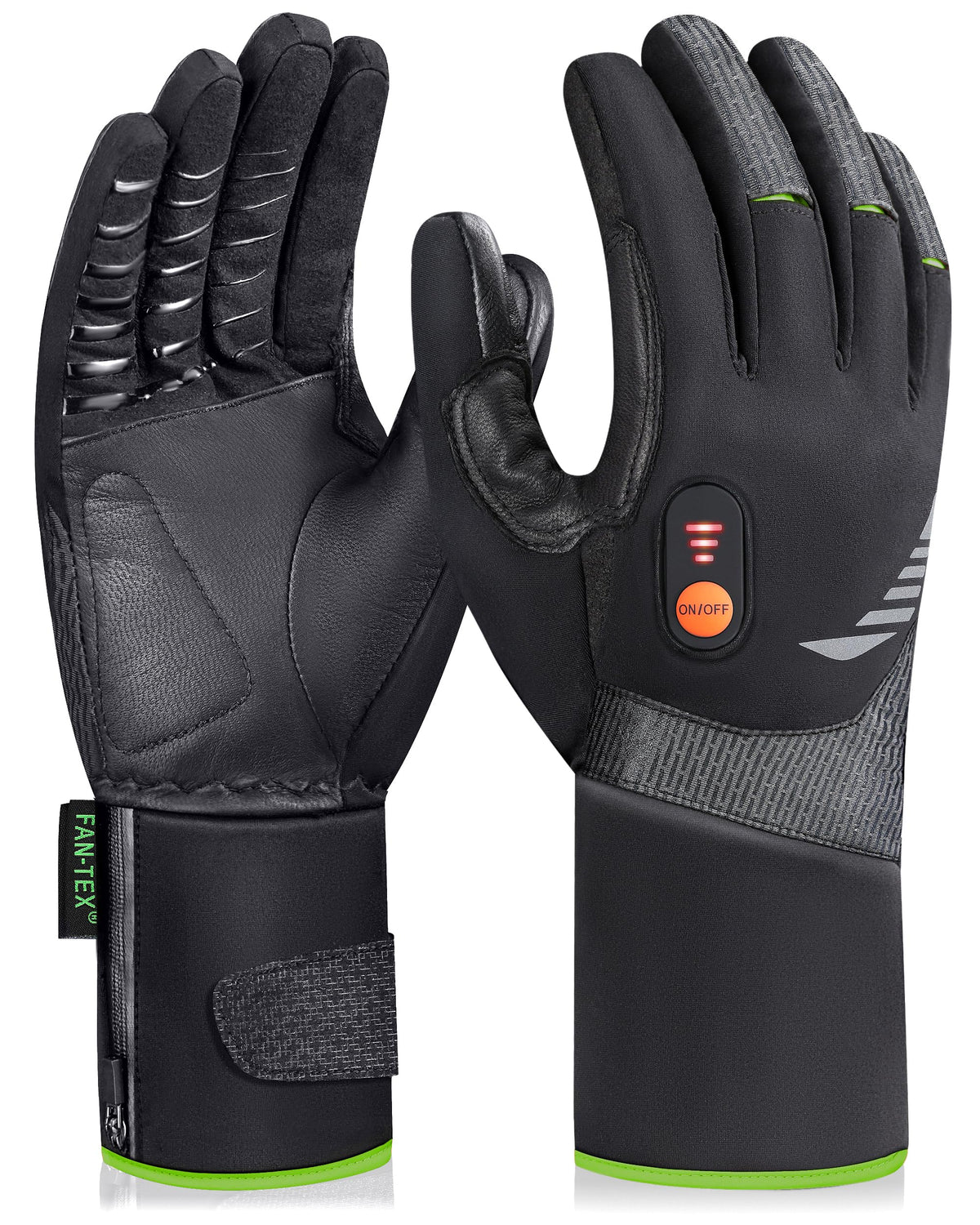 Luckcolor front view of gloves showing waterproof shell and design for warmth