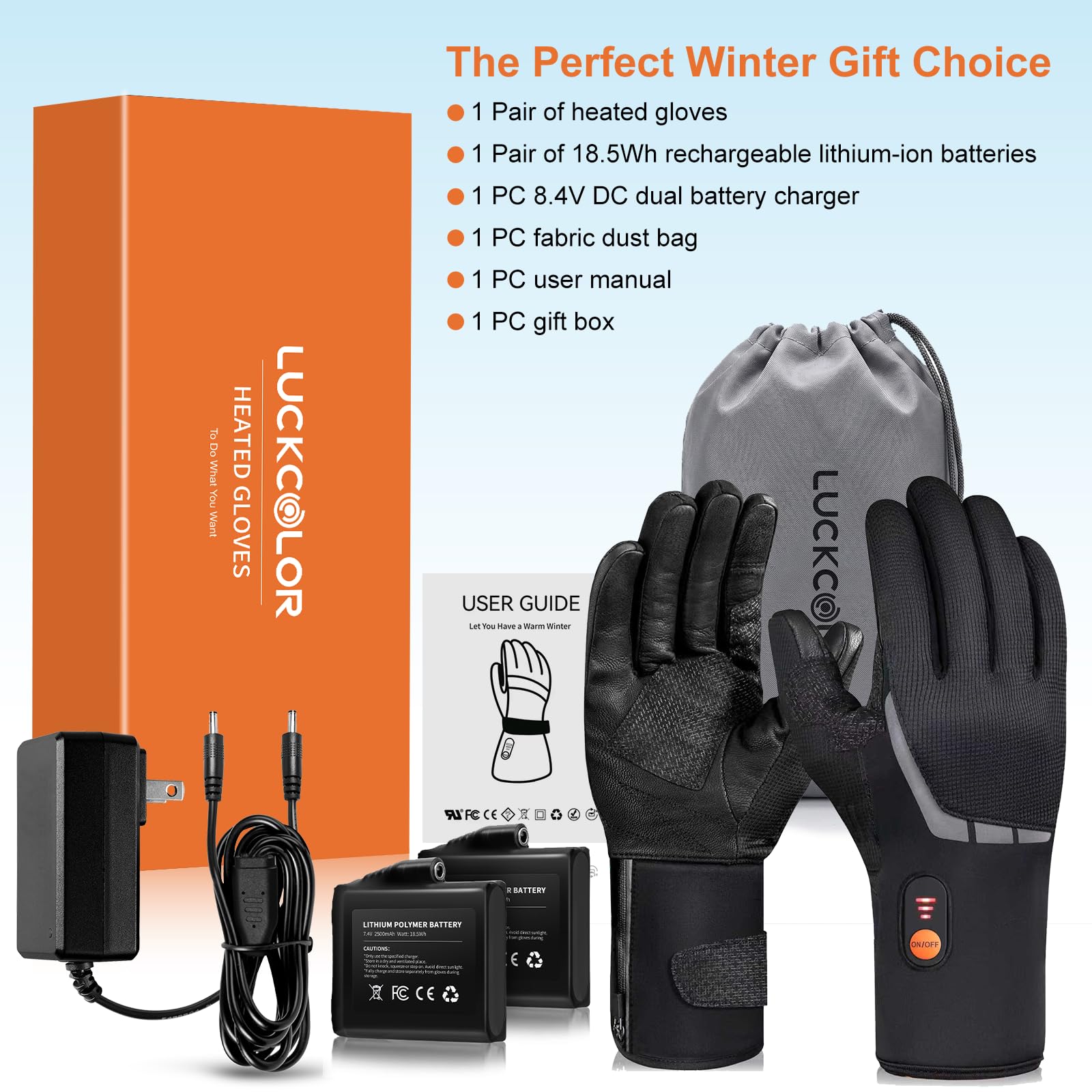 Luckcolor gloves beside a hand for size scale and correct fit reference