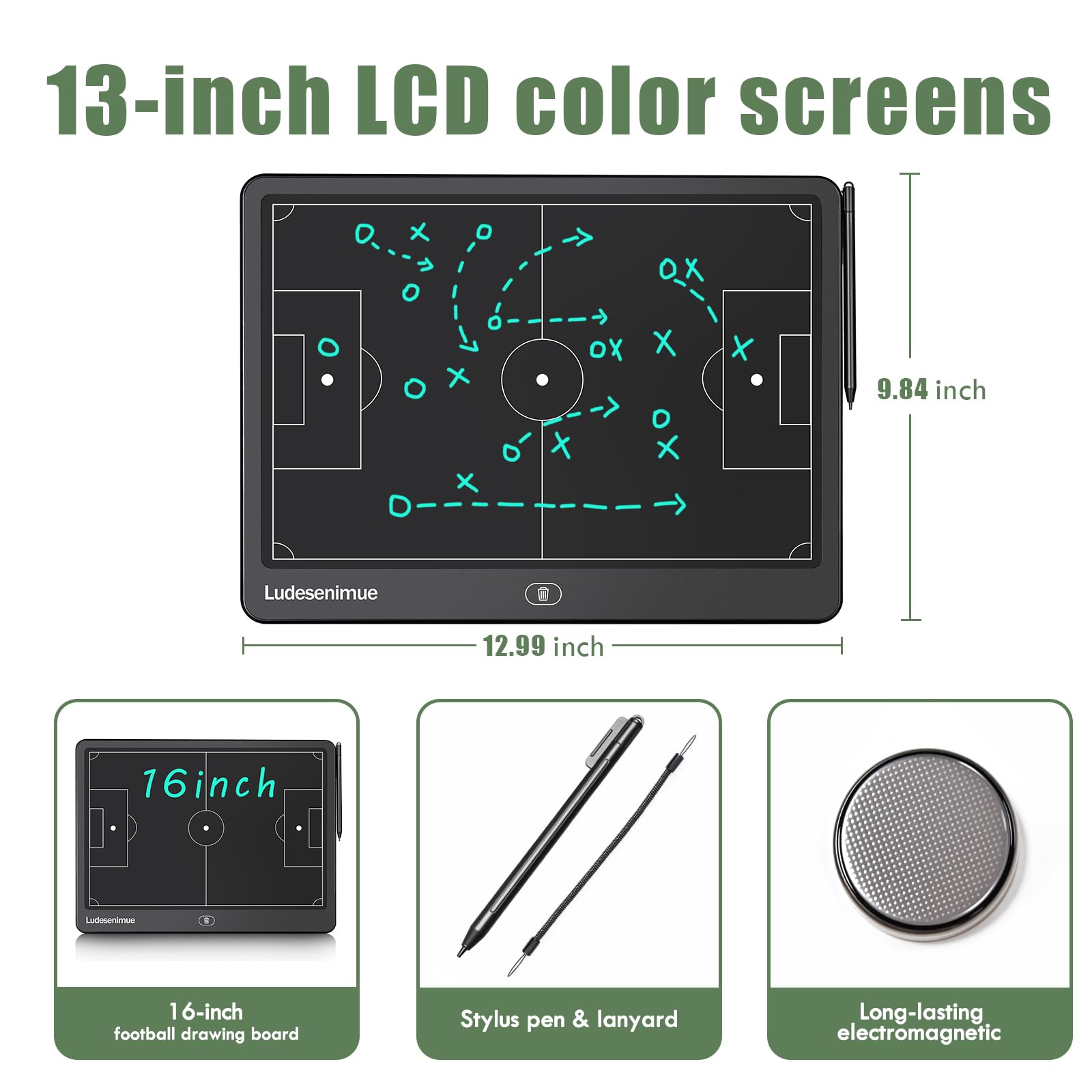 LUDESENIMUE stylus close-up with anti-loss strap demonstrating precise, smooth drawing control