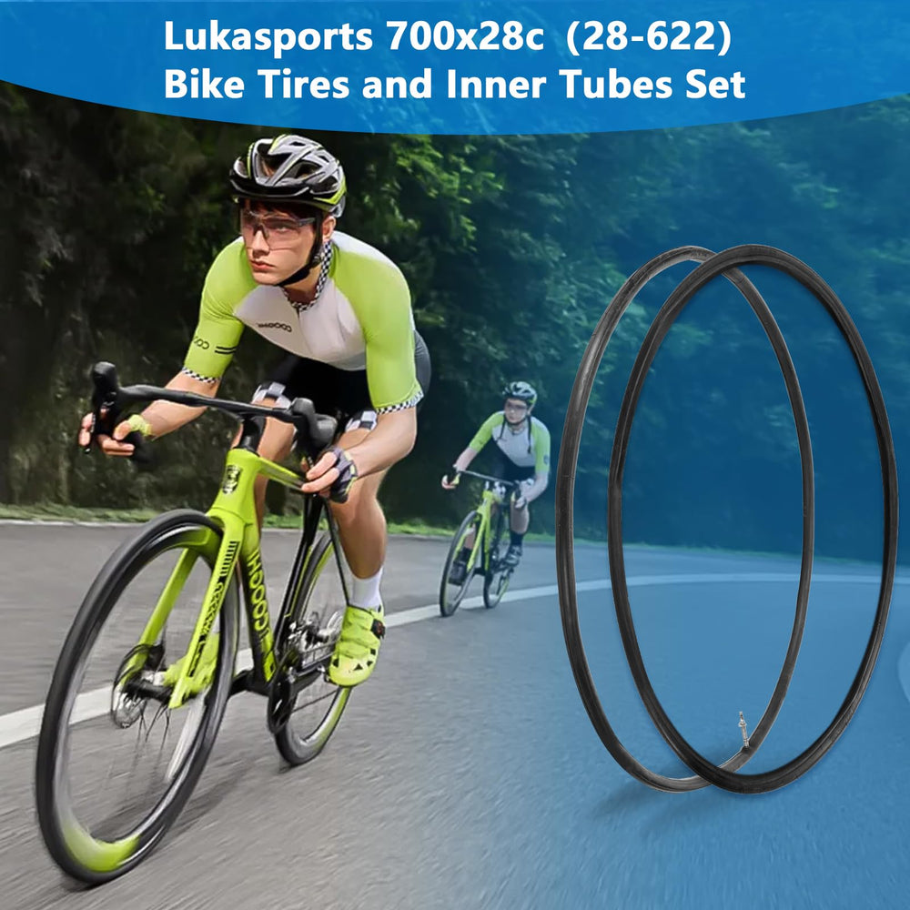 Lukasports tire next to ruler showing 28mm width for sizing and fit benefit