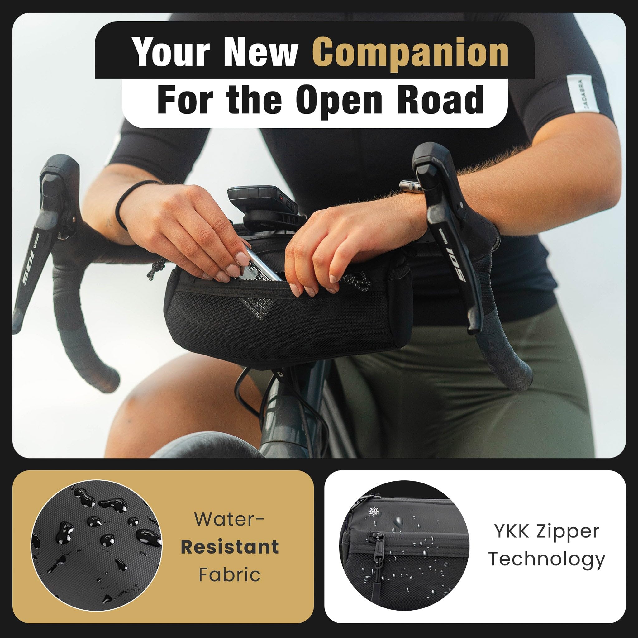 Lumiere & Co. bag with shoulder strap for comfortable off-bike carry