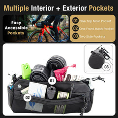 Lumiere & Co. Velcro and clip attachment close-up for secure handlebar mounting benefit