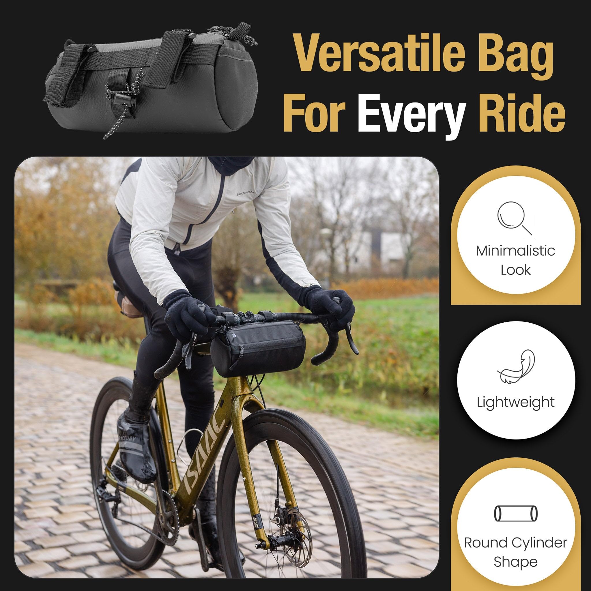 Lumiere & Co. bag expanded 0.5 inch to show extra capacity benefit