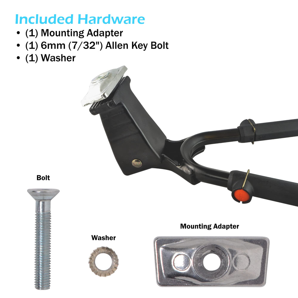 Lumintrail adapter and included hardware for fitting frames without mount plate