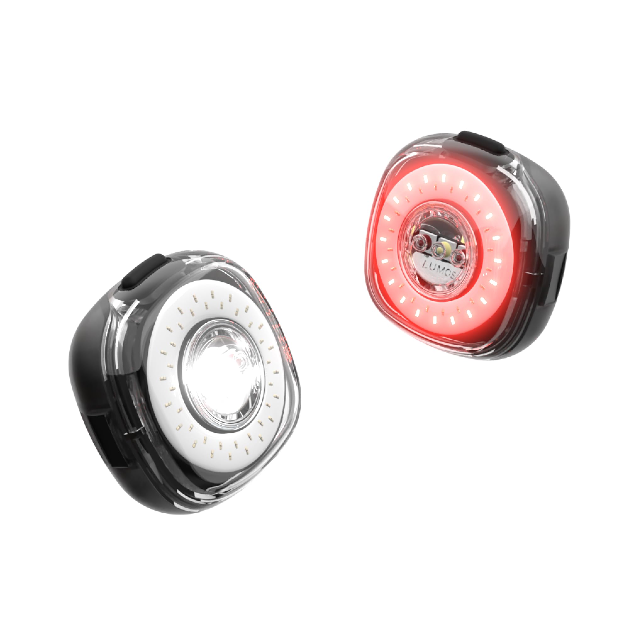 Lumos Firefly front view showing white LED for improved daytime visibility