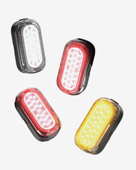 Lumos Firefly Mini front view showing bright white LED for increased road visibility