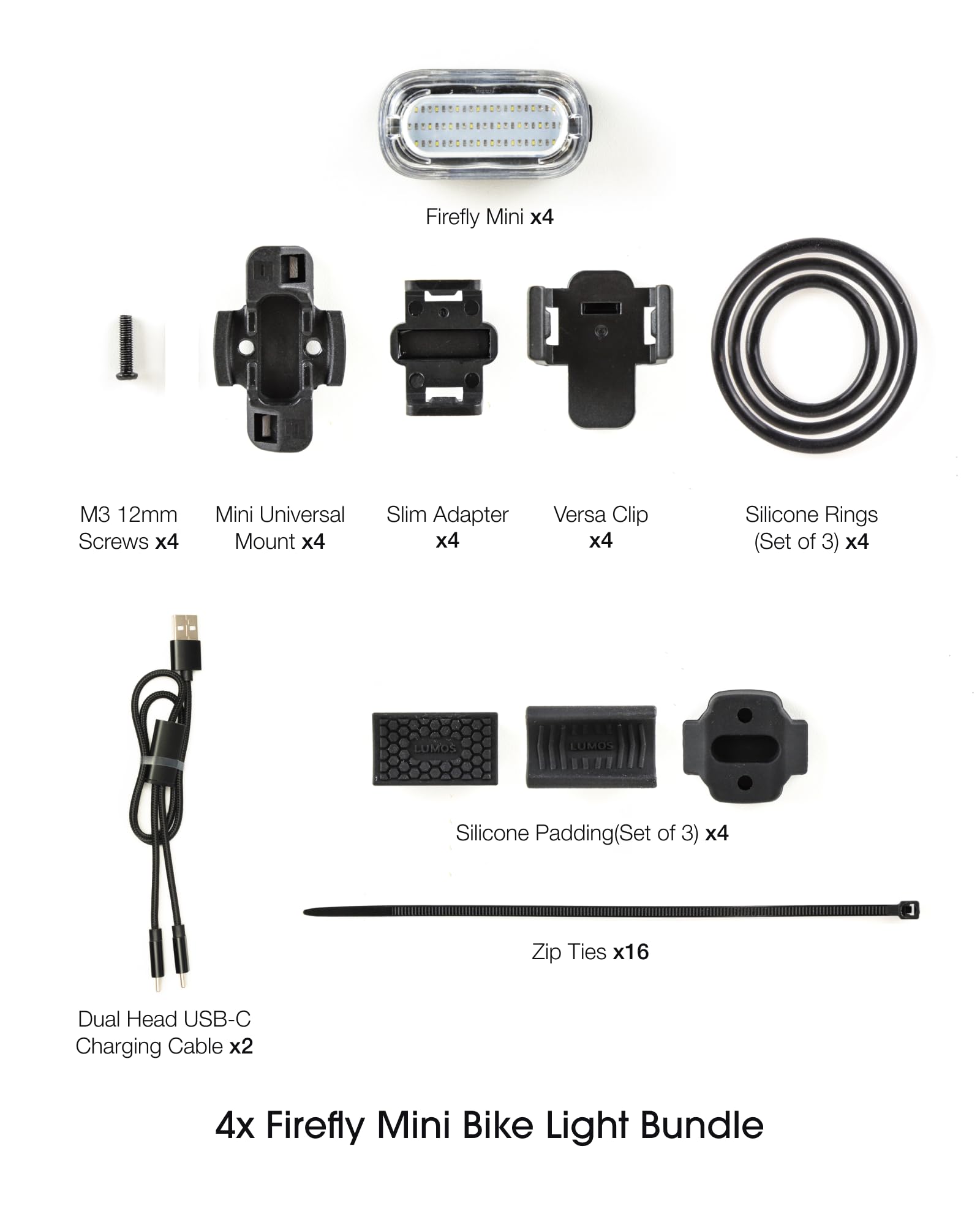 Lumos Firefly Mini synced with Lumos helmet showing coordinated safety signals