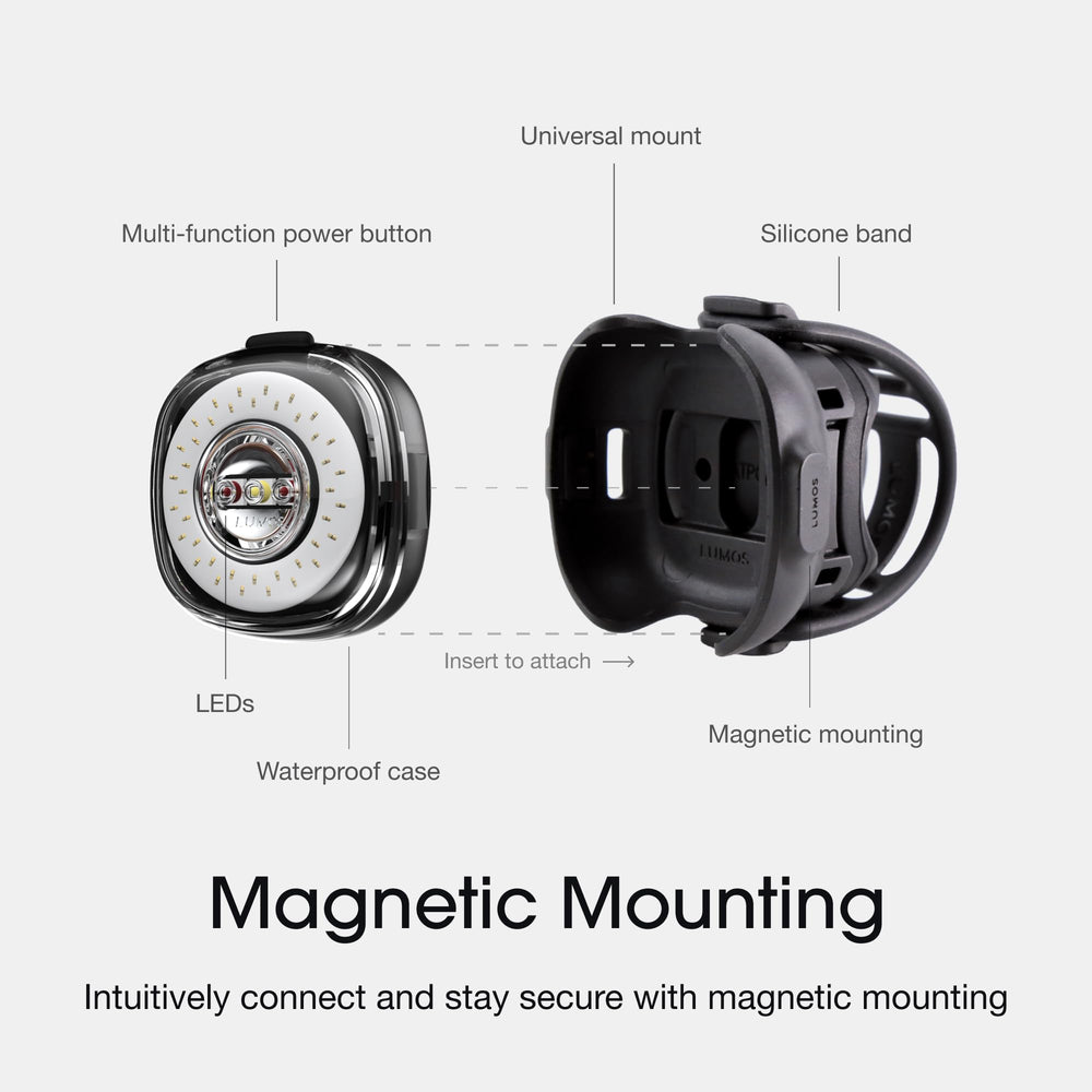 Lumos Firefly mounted on handlebar illustrating easy control access