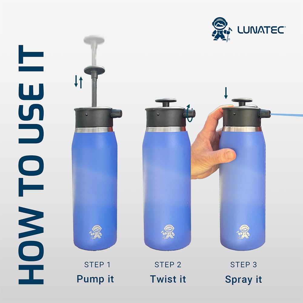 Lunatec filled with hot water showing safe rinsing of dishes on campsite trips