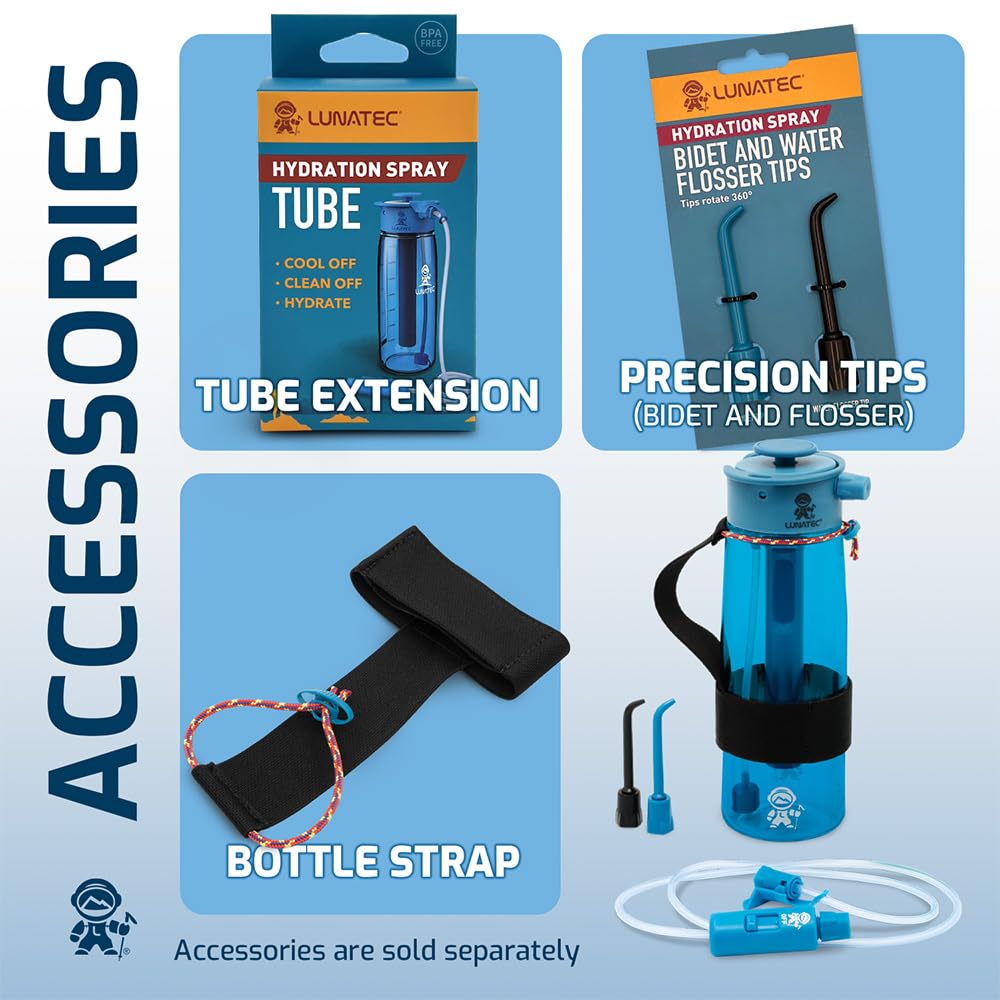 Lunatec next to a Nalgene for size comparison and widemouth lid compatibility benefit
