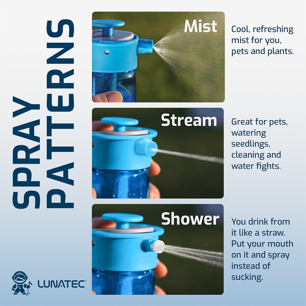 Lunatec three spray patterns display mist stream shower for task flexibility