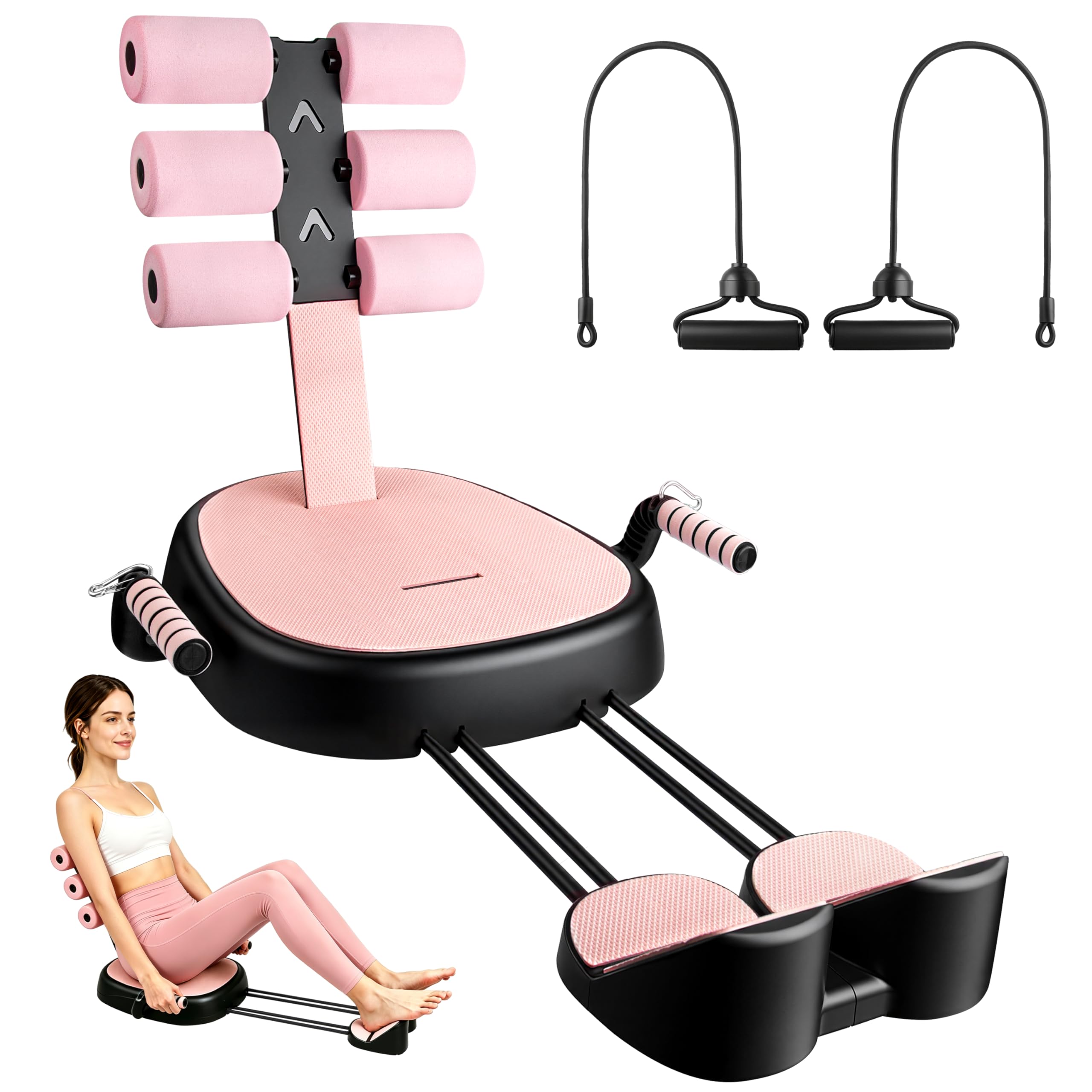Lunegaldo front view of sit-up trainer showing compact design and stability benefit