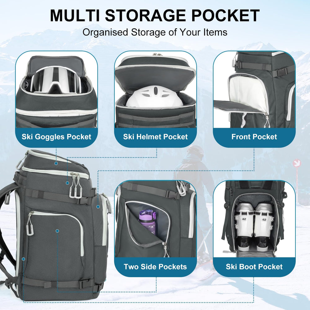 Lunidry boot compartment open demonstrating size for boots up to size 12