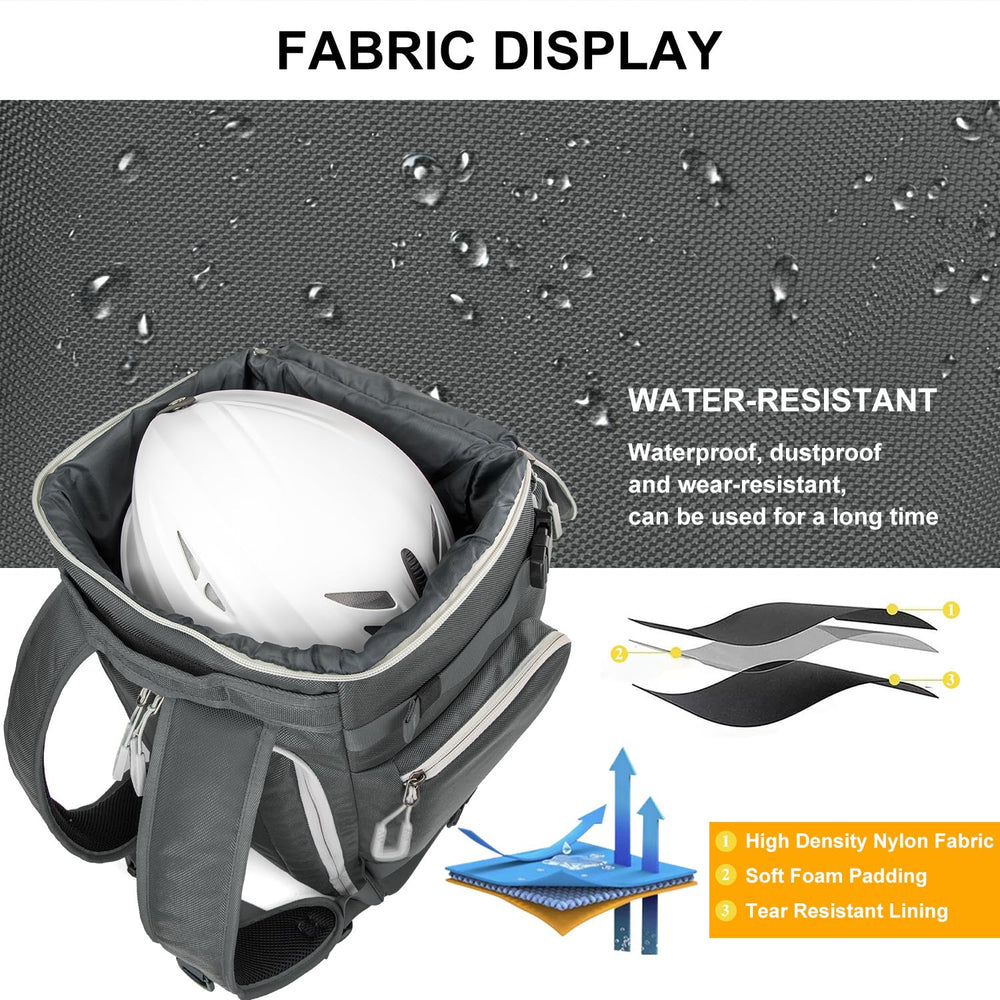 Lunidry external straps with skis attached for secure transport