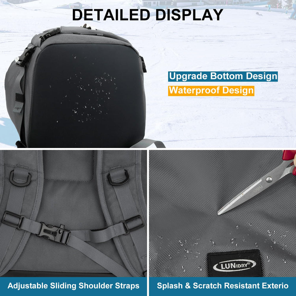 Lunidry next to helmet for scale to show 65L capacity and gear fit