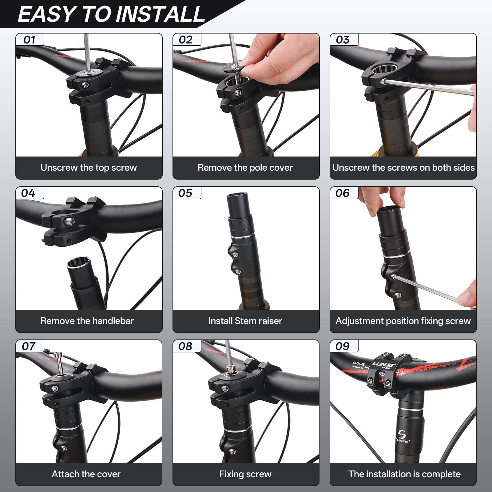 LUNJE height comparison scale showing available lift options for tuning